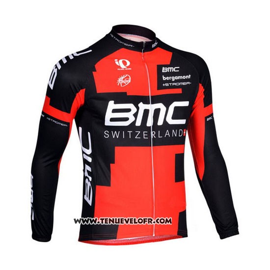 2013 Maillot Ciclismo BMC Noir et Rouge Manches Longues et Cuissard